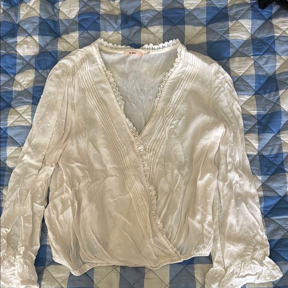 Miami White Lace Trim Blouse